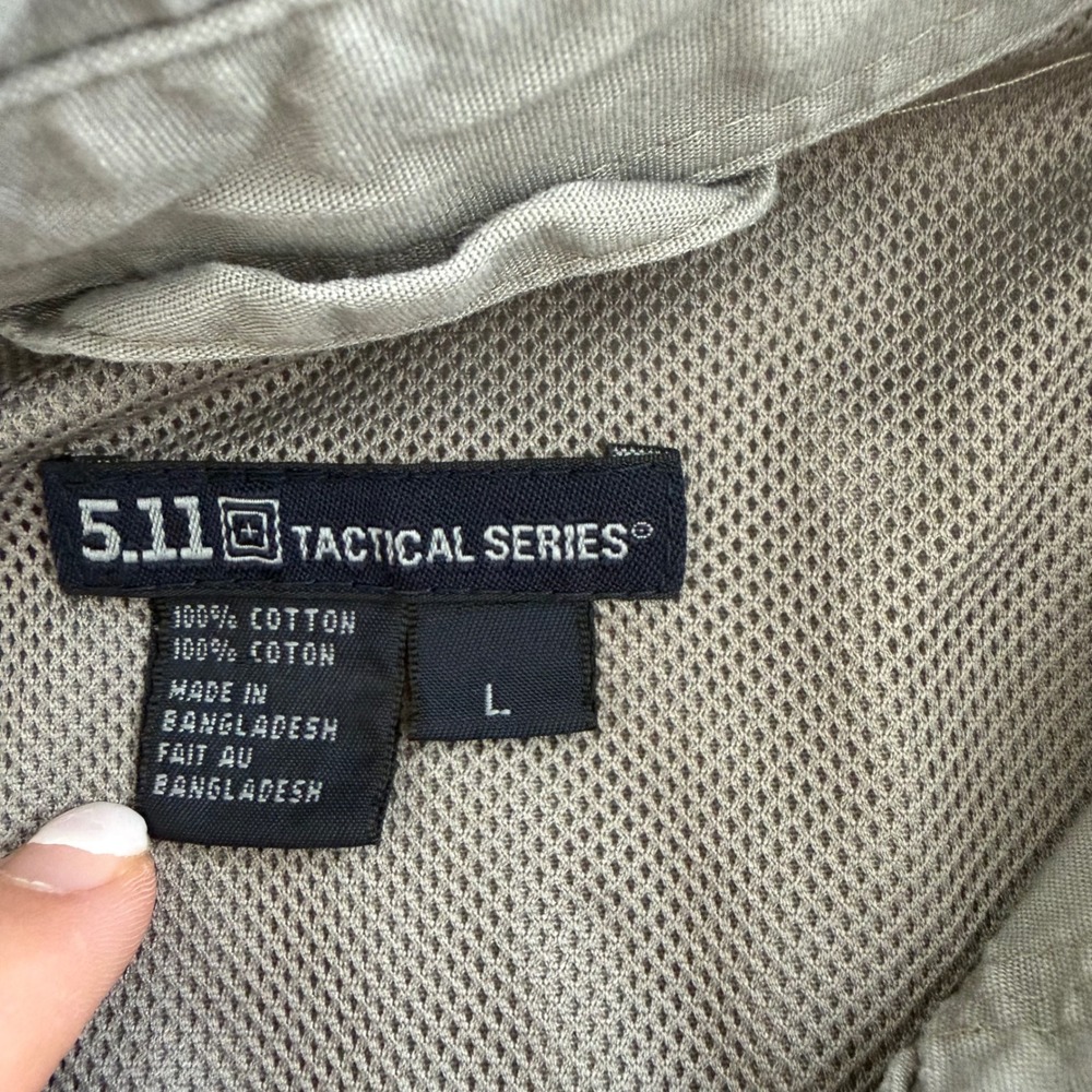 5.11 Tactical Series Mens Gray Cotton Canvas Long Sleeve Shirt Style 72157 L - Picture 4 of 6